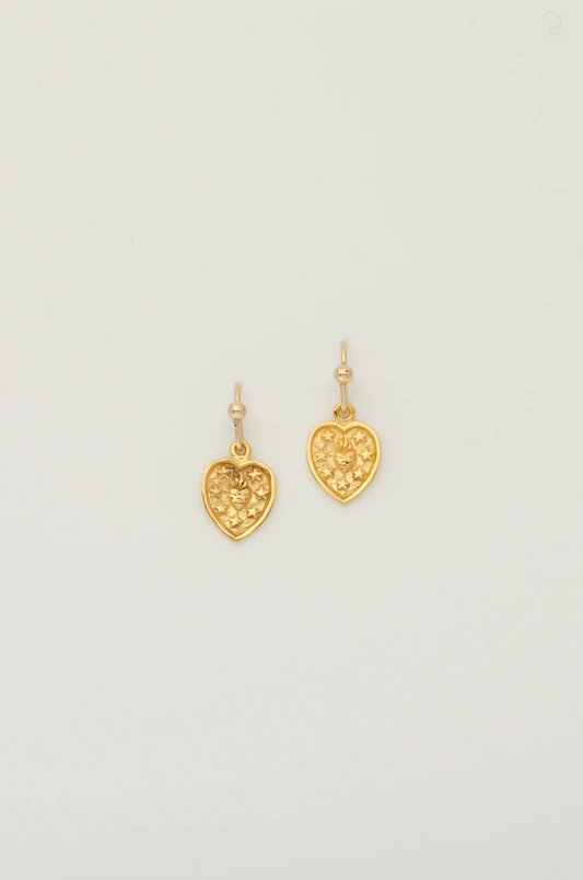 Sacred Heart Earrings - Gold