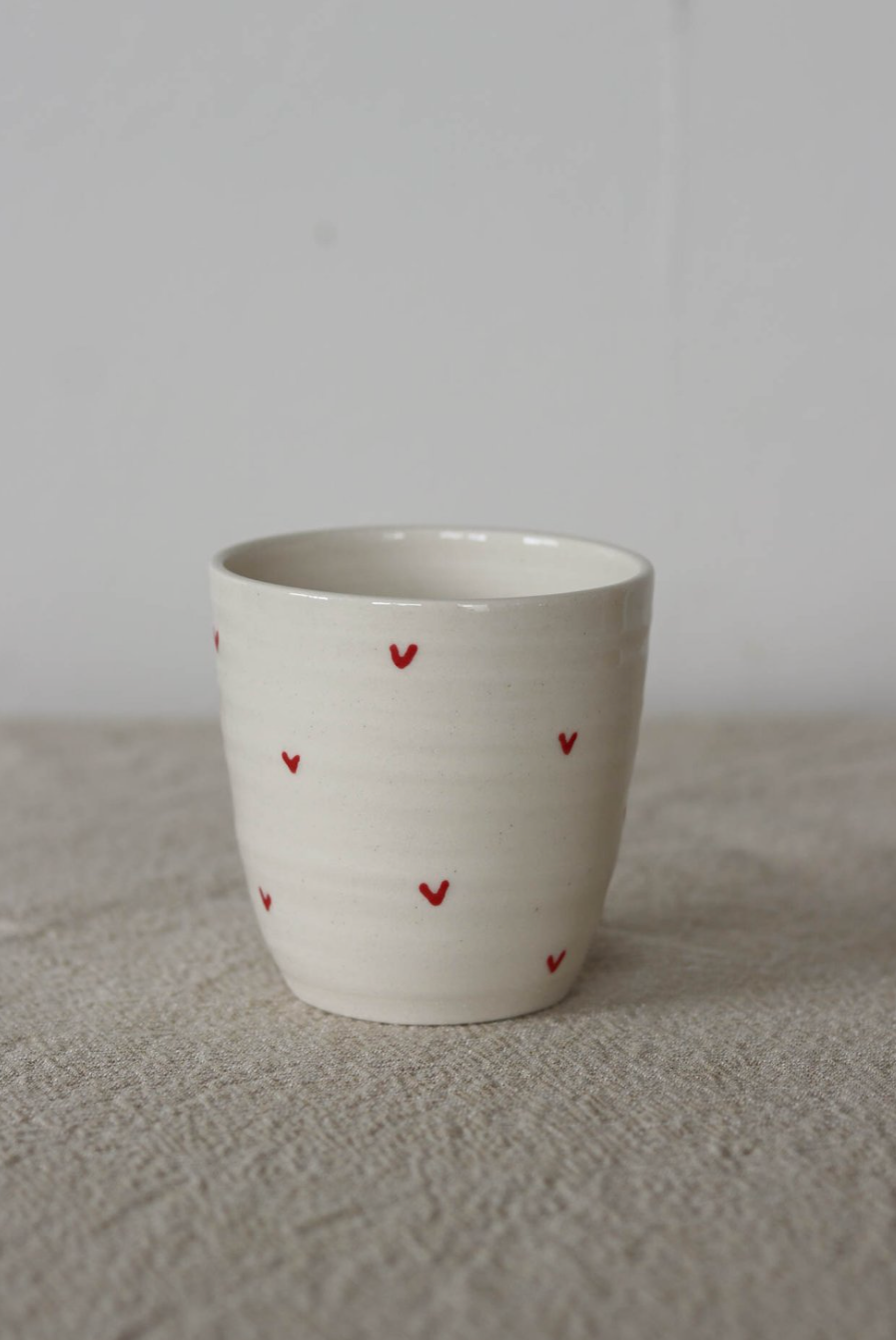 Heart Tumbler - White with Red heart