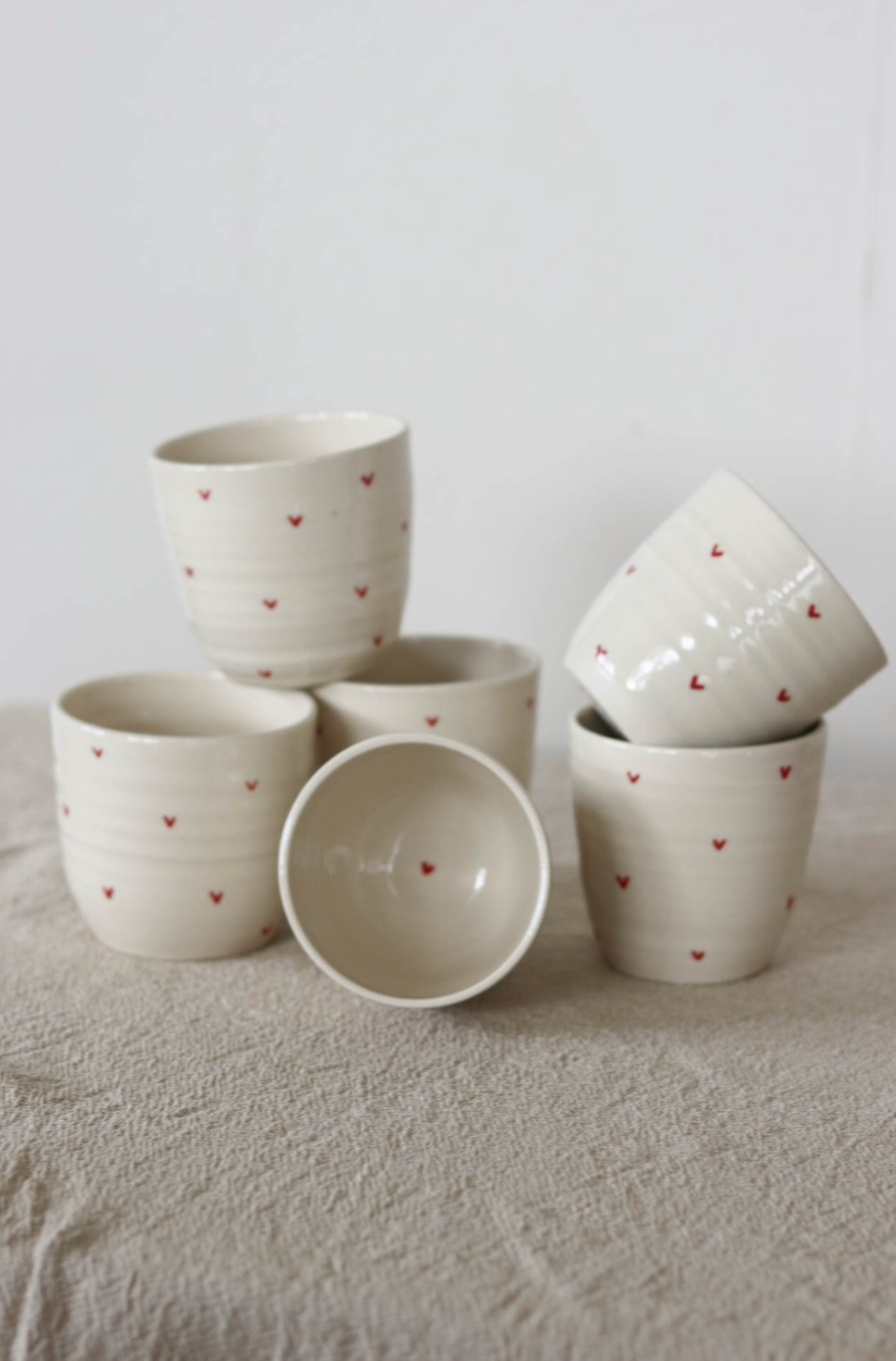 Heart Tumbler - White with Red heart