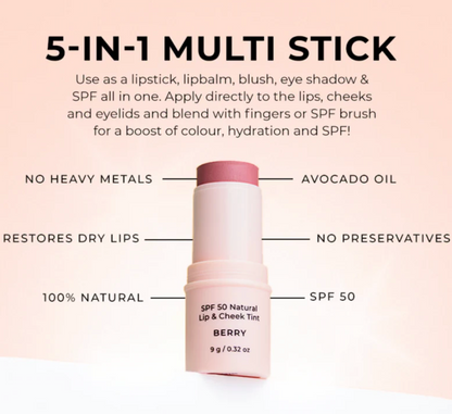 SPF 50 Natural Lip & Cheek Tint - Nude