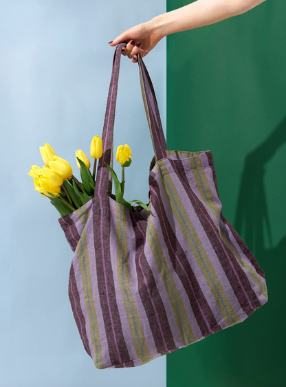 Market Bag - Purple Stripe