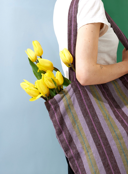 Market Bag - Purple Stripe