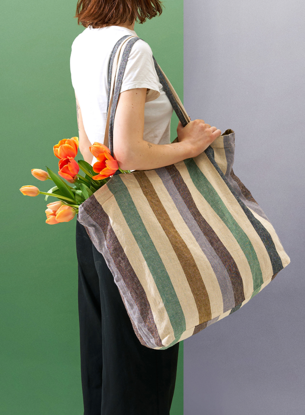 Market Bag - Multi Stripe