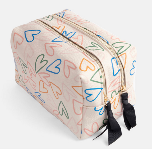 Travel makeup Bag Hearts Multi Coloured