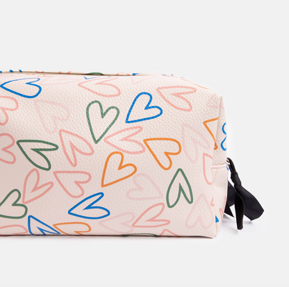 Travel makeup Bag Hearts Multi Coloured