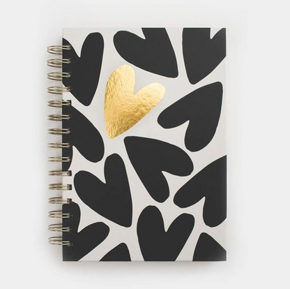 A5 Notebook Black Hearts