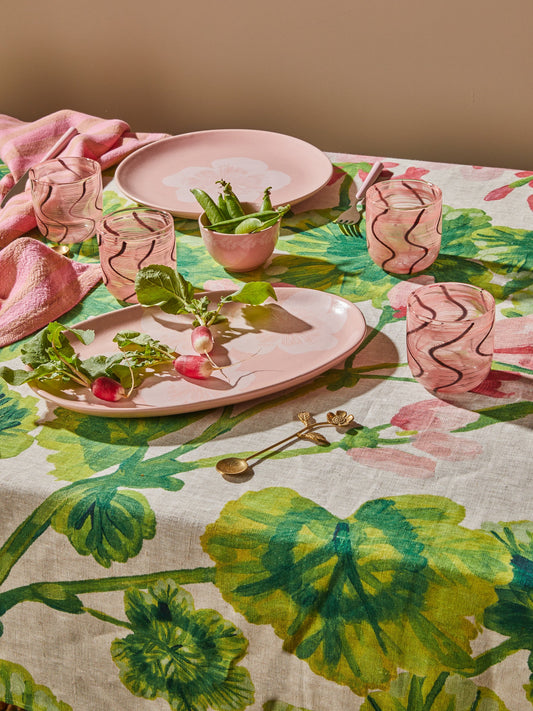 Geranium Linen Tablecloth