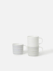 Stripe Coffee Cup - Grey/White