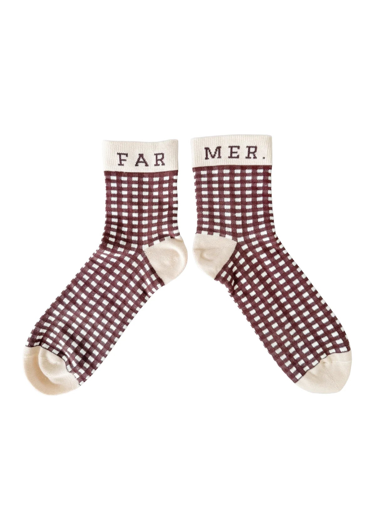 FAR MER -  Cocoa Check Socks