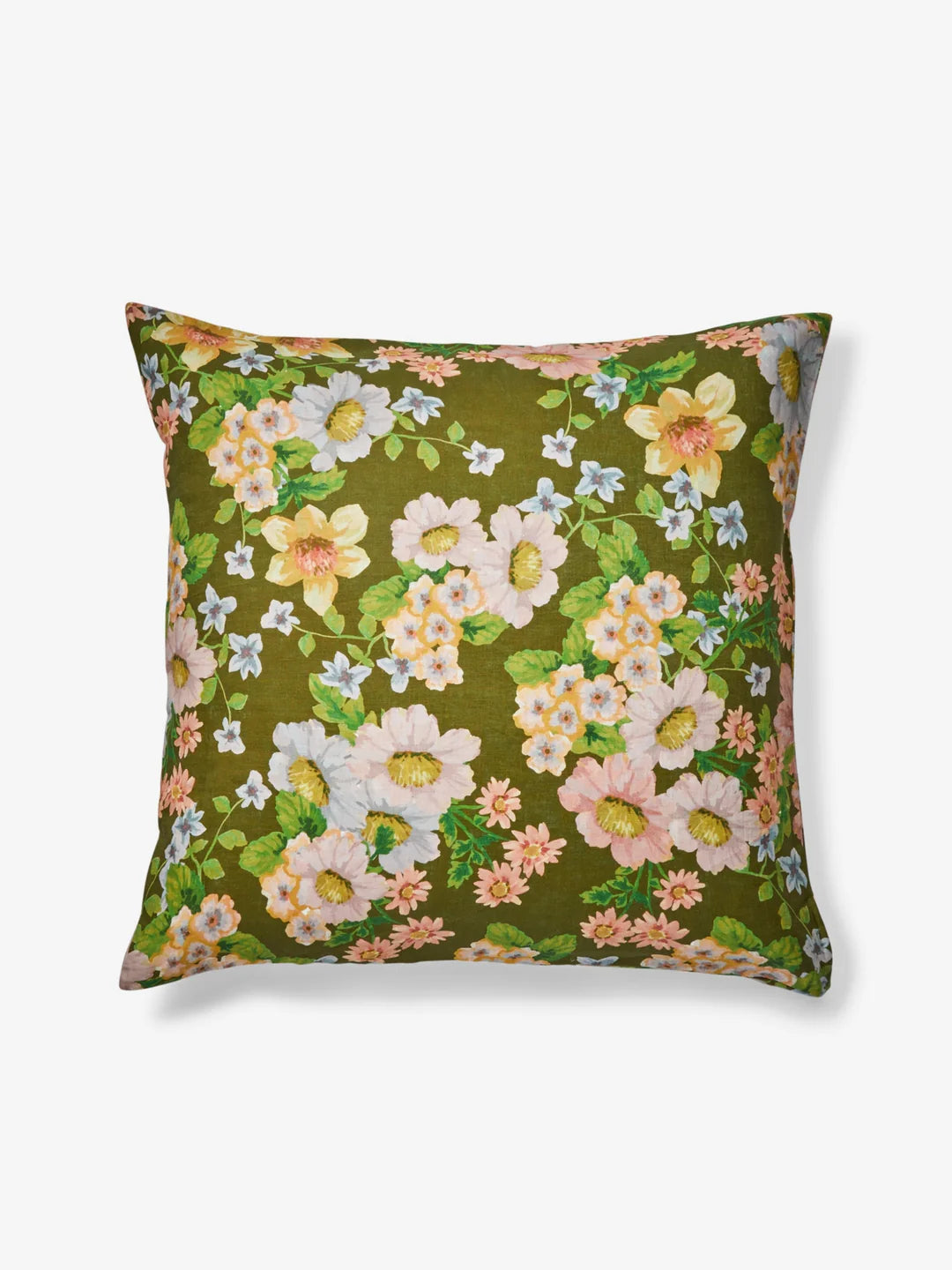 Buttercup Olive Linen Pillowcase - Euro Set