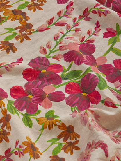 Lupin Multi Linen Pink Pillowcase Set - Euro
