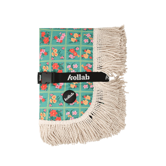 Fringed Picnic Mat - Vintage Patch