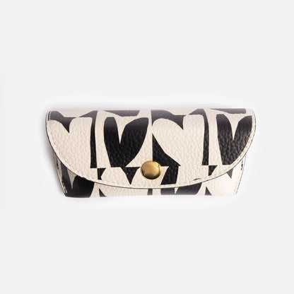 Glasses Case - Black and White Heart