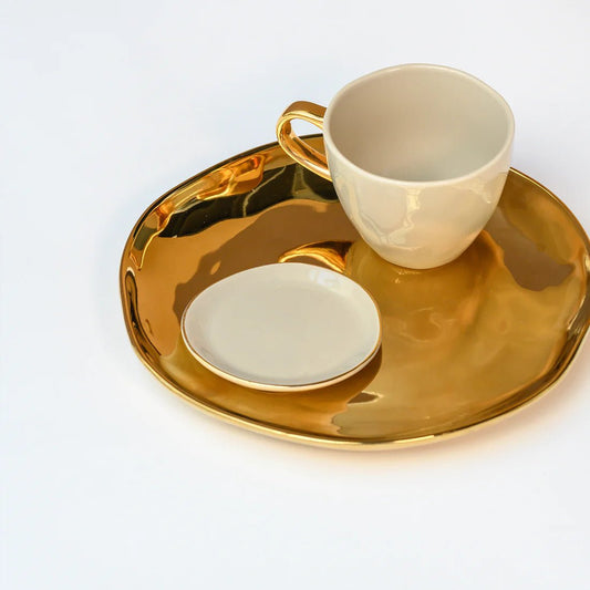 Good Morning Side  Plate - Gold