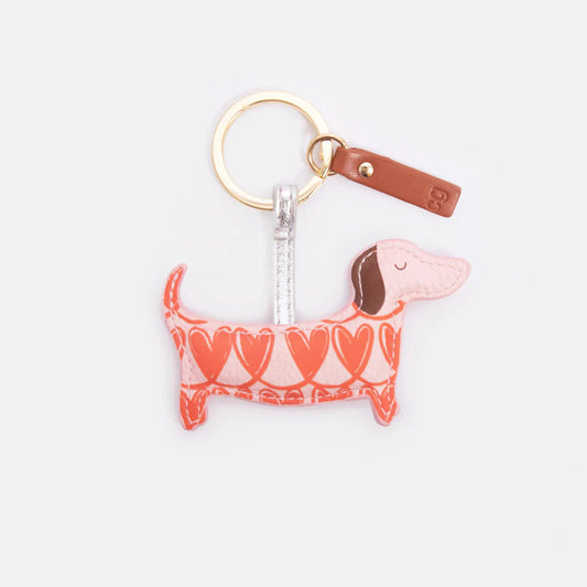 Heart Sausage Dog Key Ring