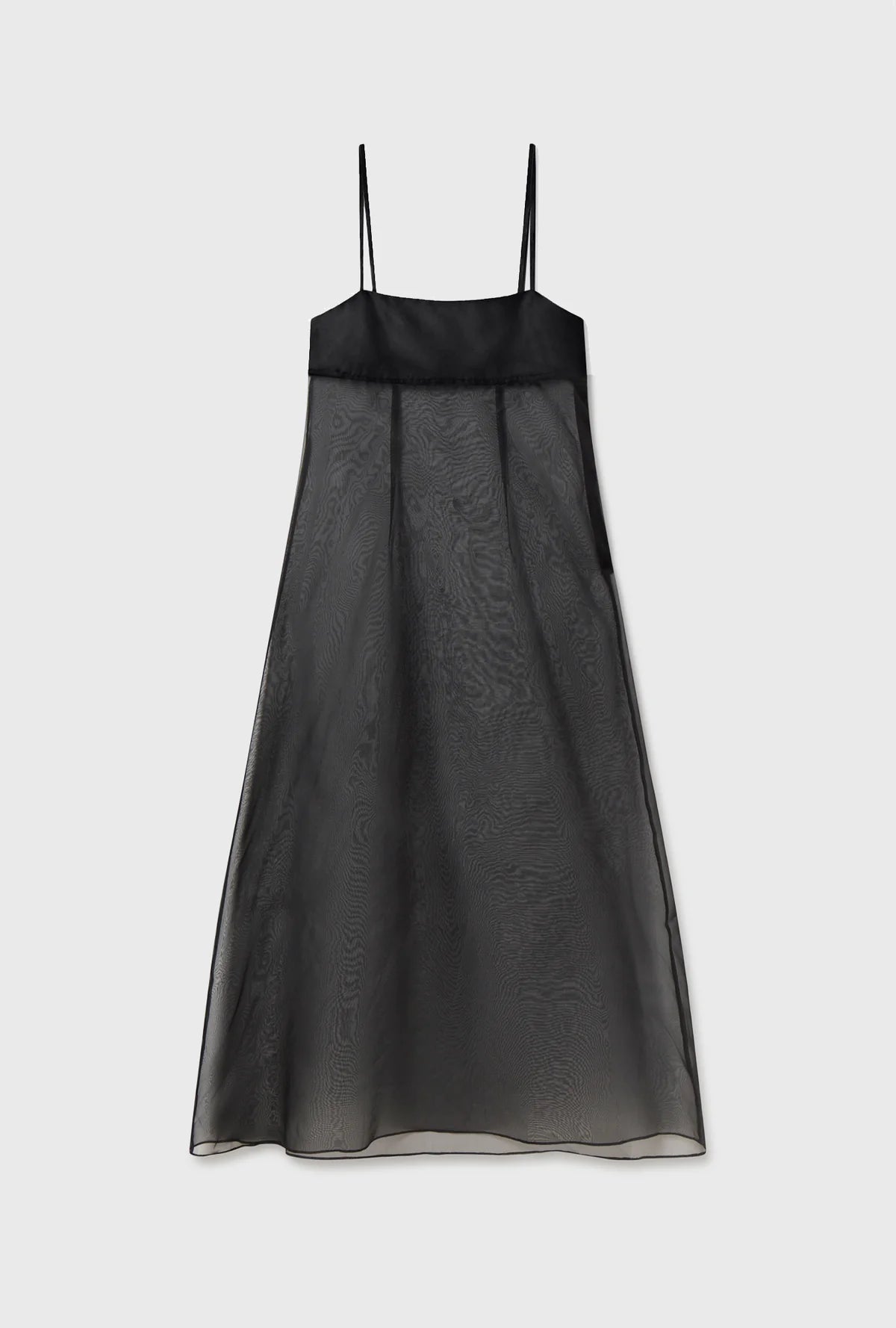 Organza A-Line Dress - Black