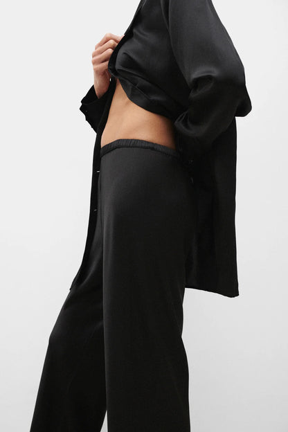 Bias Cut Pants - Black