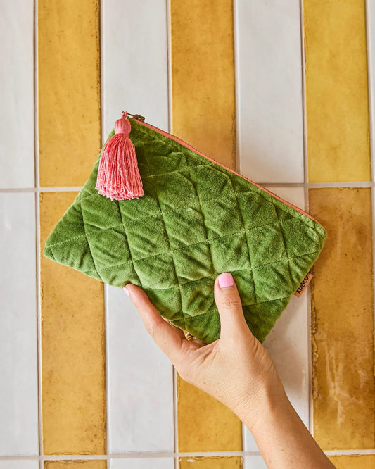 Moss Velvet Cosmetic Purse