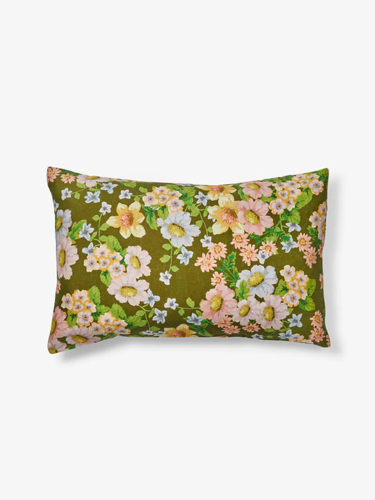 Buttercup Olive Linen Pillowcase - Standard Set