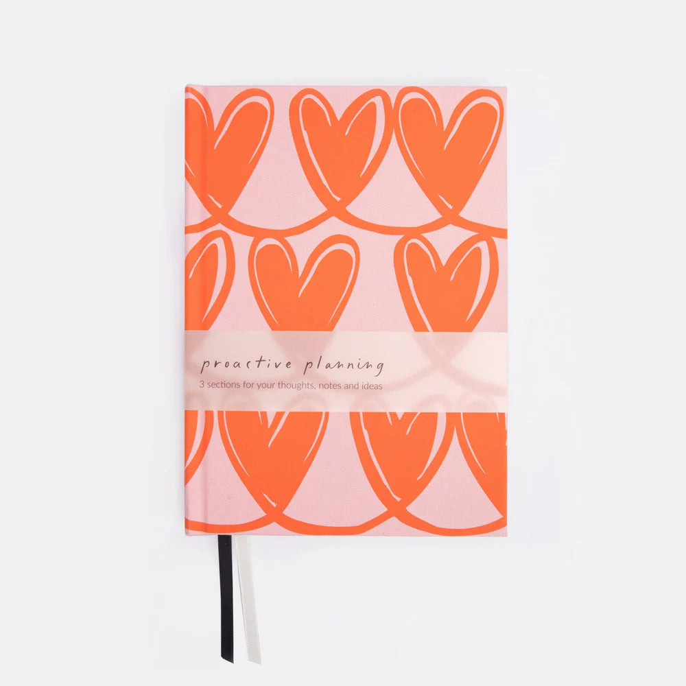 Pink/Orange Heart Notebook A5