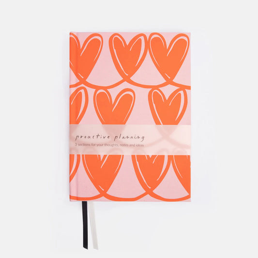 Pink/Orange Heart Notebook A5
