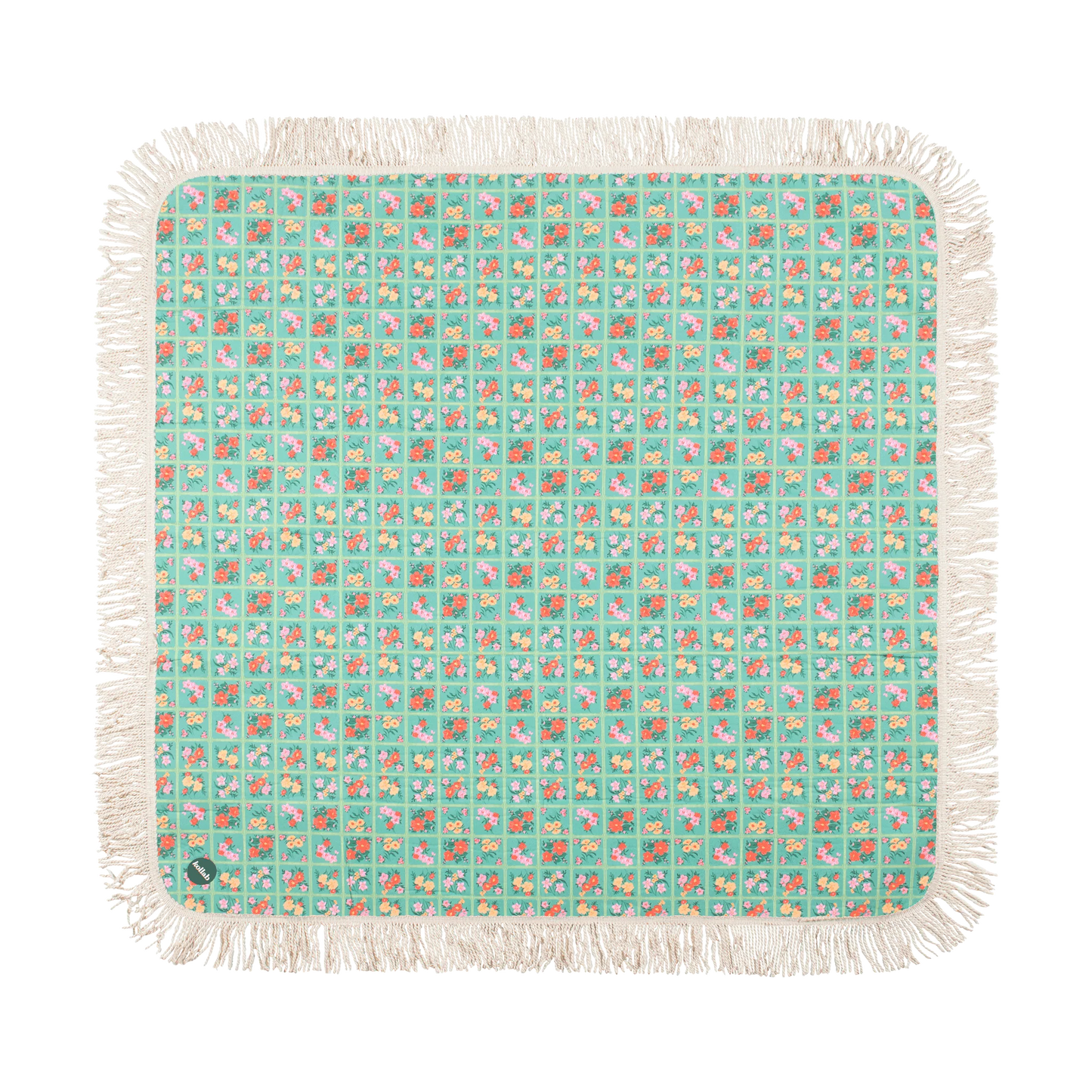 Fringed Picnic Mat - Vintage Patch