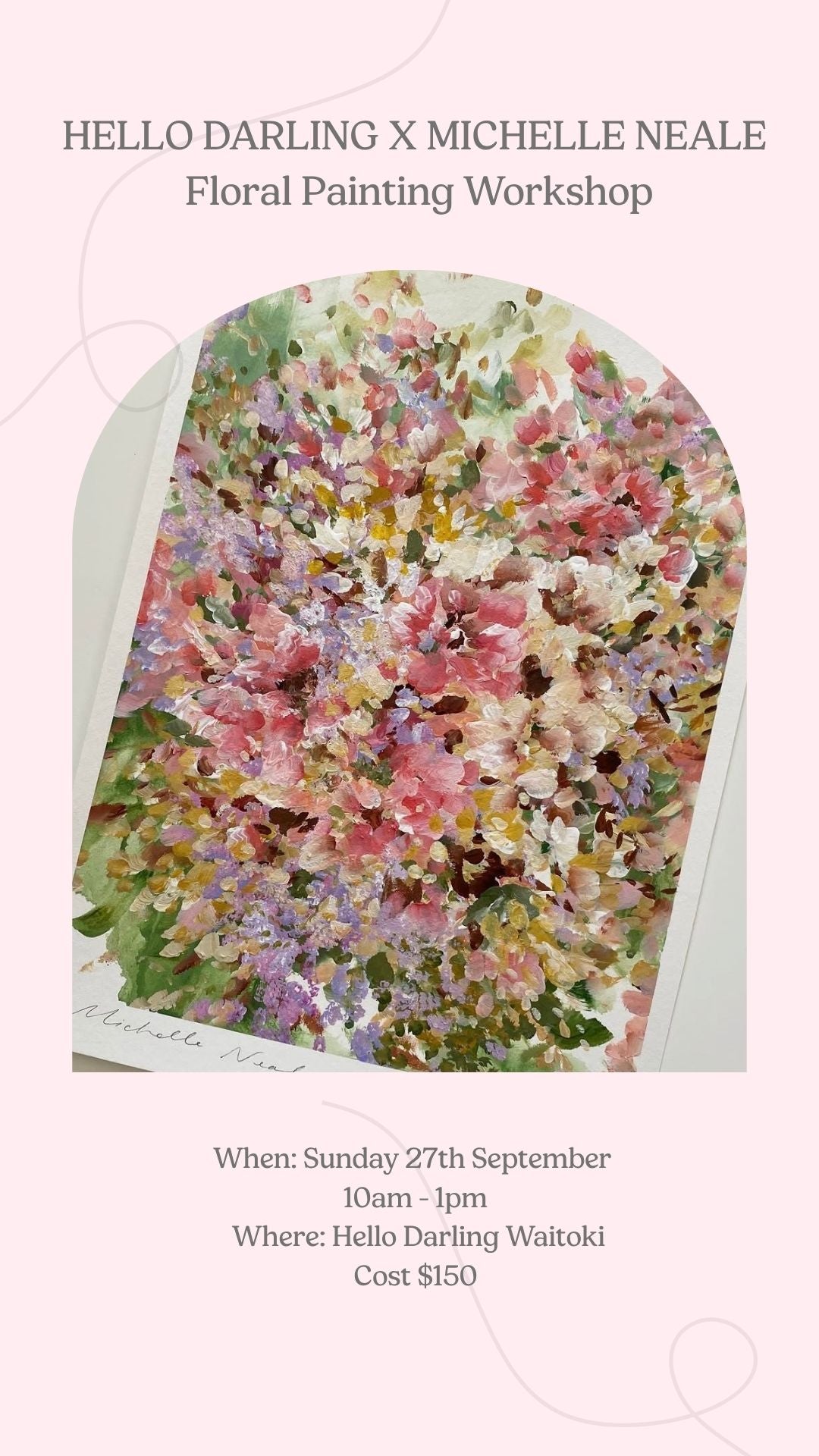 Hello Darling X Michelle Neale Canvas Floral Painting Workshop
