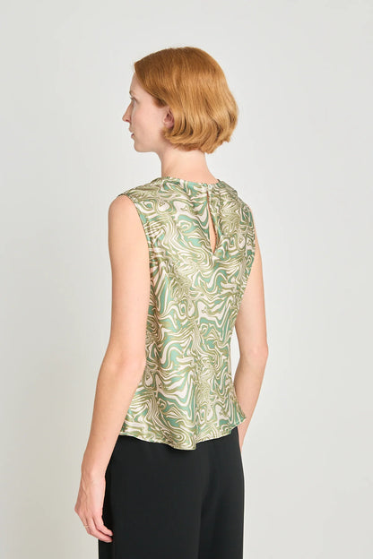 Sage Advice Top - Green Swirl