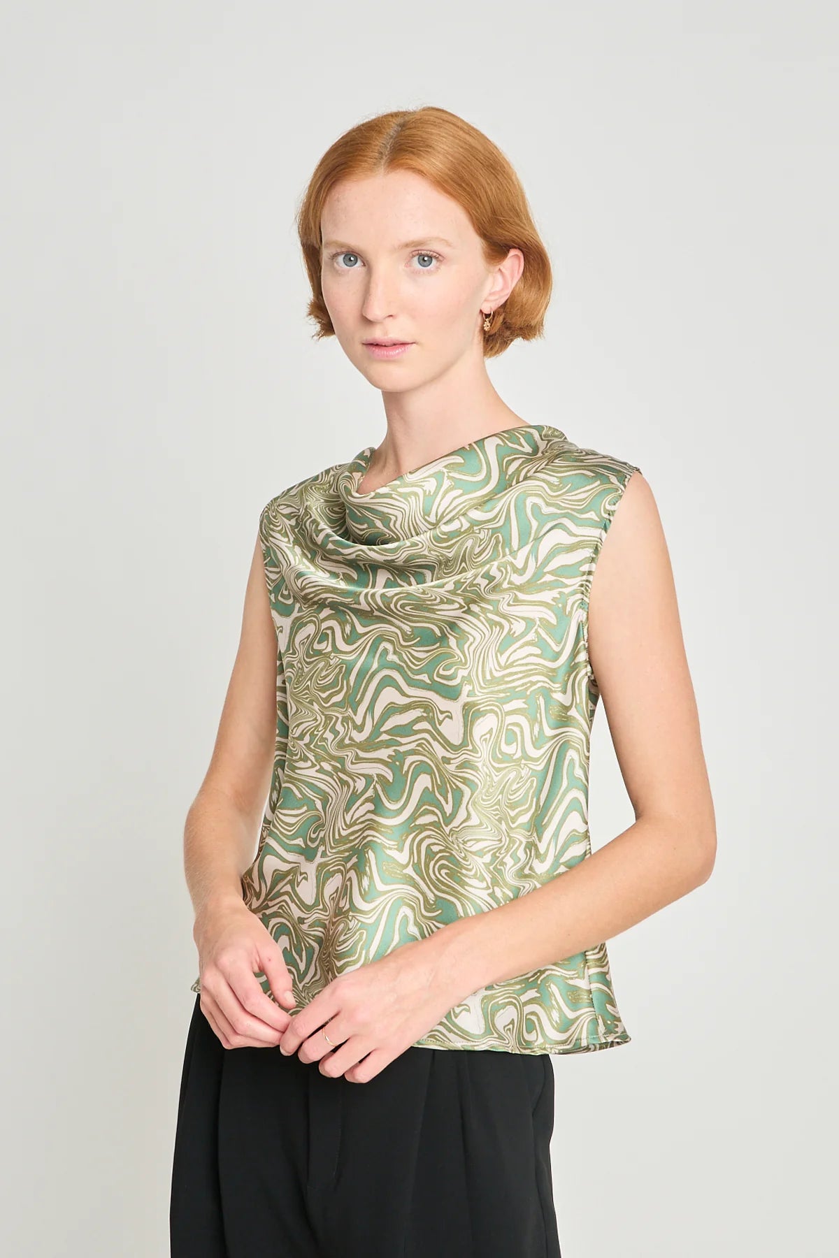 Sage Advice Top - Green Swirl