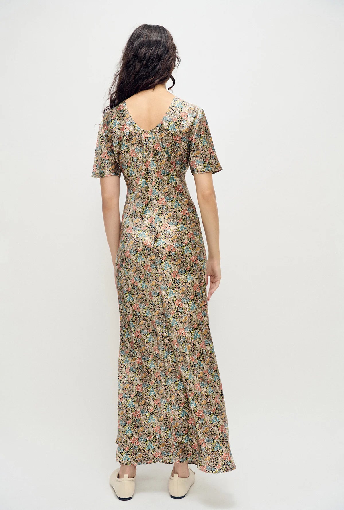 Short Sleeve Bias Cut Dress - Sugar Floral