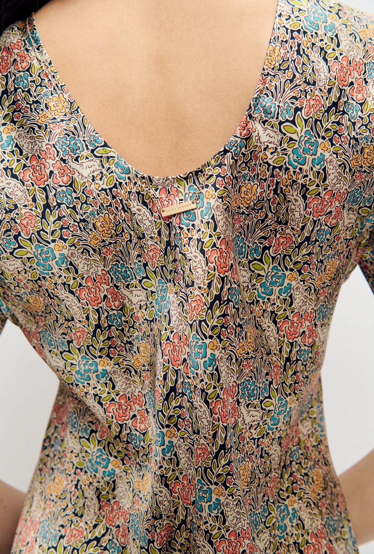 Short Sleeve Bias Cut Dress - Sugar Floral