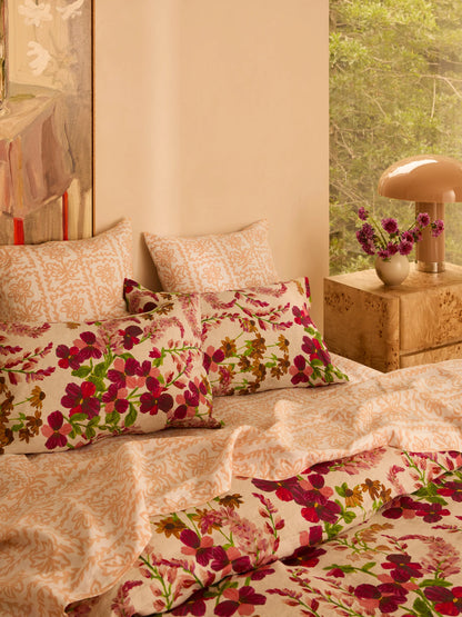 Lupin Multi Linen Pink Pillowcase Set - Standard