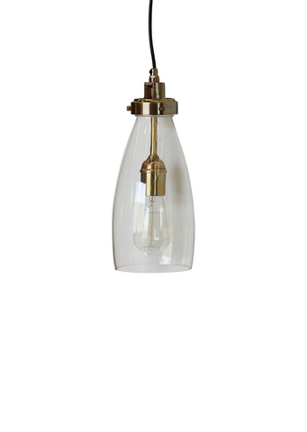 Lucci Handblown Glass & Brass Pendant Light