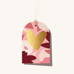 Pink & Gold Heart Gift Tag